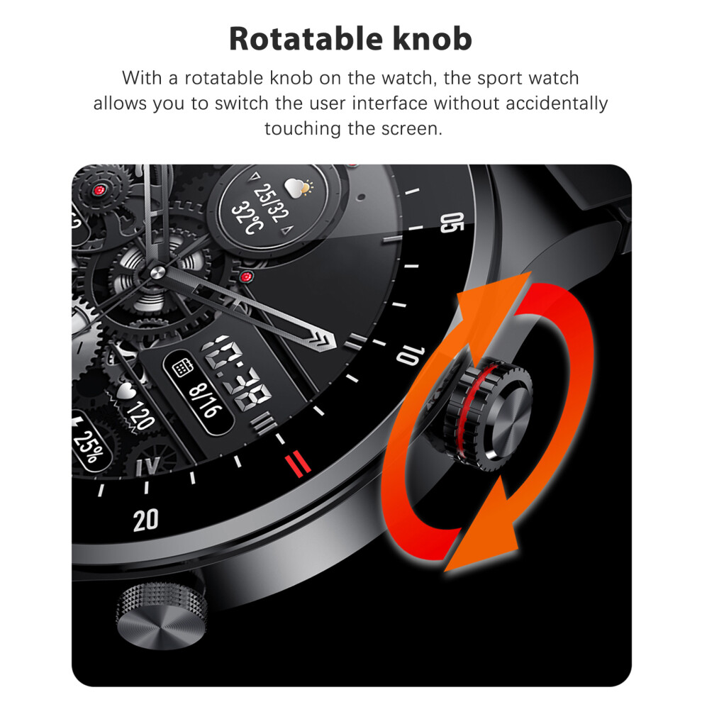 Qw33 1.28 Inches Smartwatch Ip67 Waterproof Sports Watch Bt5.1 Intelligent Watch Fitness Tracker Multifunctional Watch Compatible With Andr 5011315179362