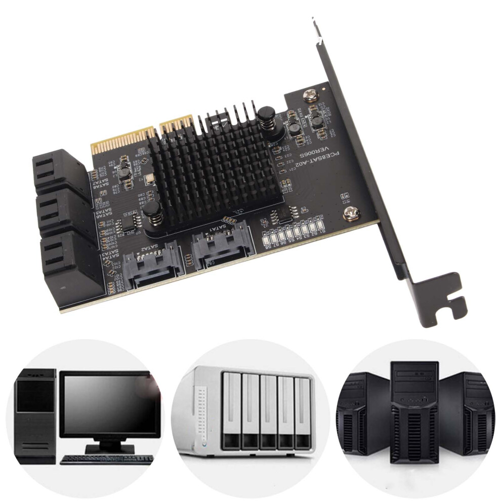 Sata Card 8 Port Support Hot Swappable Boot System Disk Pcie To Sata 3.0 Expansion Board With Short Baffle For Windows For Linux 4651315180688