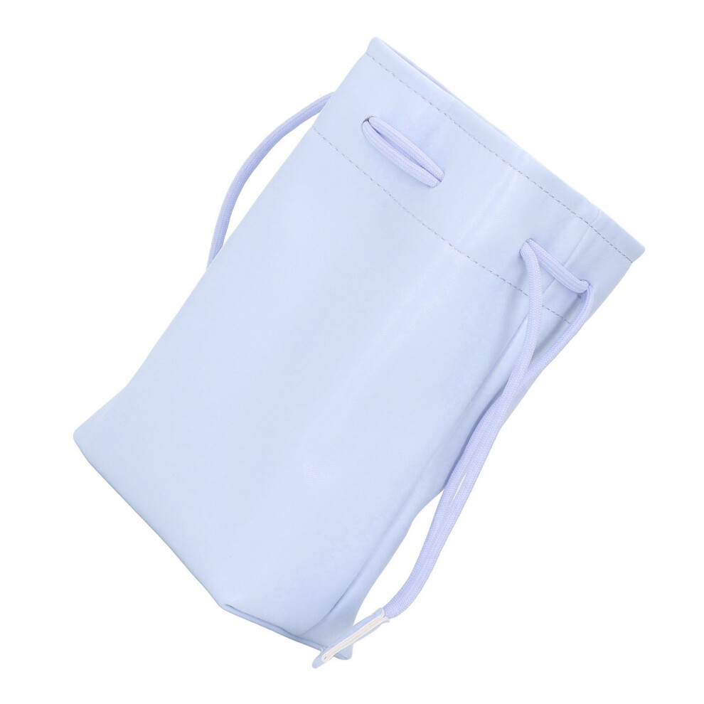 Pu Leather Drawstring Pouch Bag Portable Waterproof Universal Instant Camera Film Printer Storage Organizer Blue 5021315180992