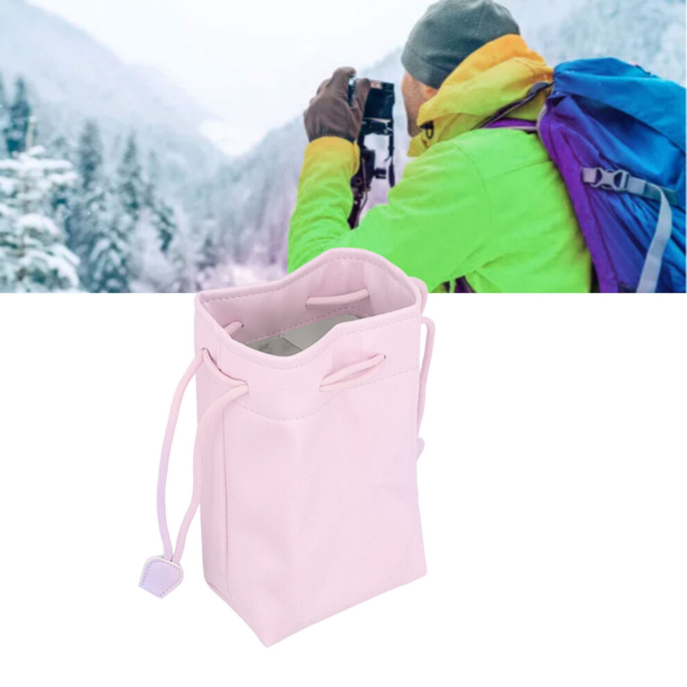 Pu Leather Drawstring Pouch Bag Portable Waterproof Universal Instant Camera Film Printer Storage Organizer Pink 4021315180986
