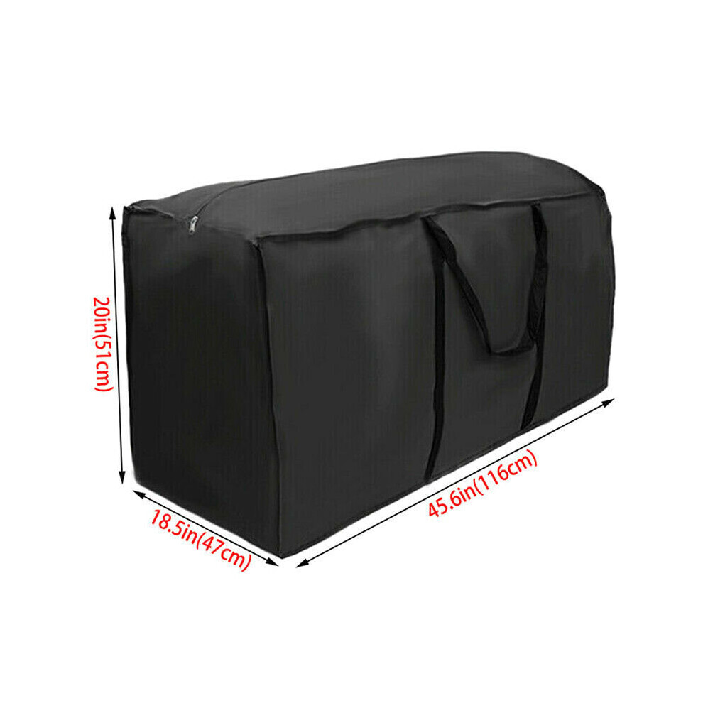 (Noir-116x47x51cm) Grand sac de rangement robuste et imperméable pour coussins de meubles de jardin