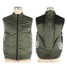 Air Conditioned Clothes UV Resistant Breathable Skin Friendly Wearable Cooling Fan Vest for Hiking Working XXXL OD Green