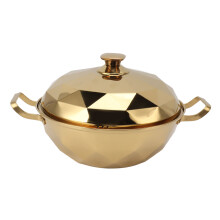 Multipurpose Stainless Steel Steam Pot with Steaming Plate Double Layer for Induction Cooker Kitchen Gadgets Gold