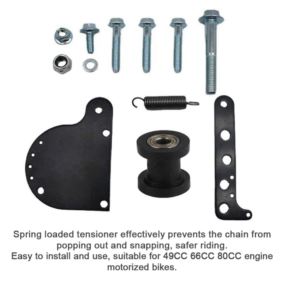 Spring Loaded Chain Tensioner Kit Metal Pulley Chain Adjuster Compatible With 49Cc 66Cc 80Cc Engine Motorized Bike 4371315185338
