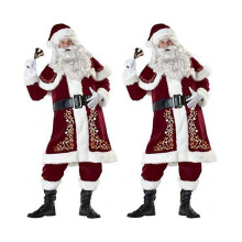(Kostümset-6XL) Weihnachtsmannanzug Weihnachtskostüm Kostüm Cosplay Party Samtset Outfit