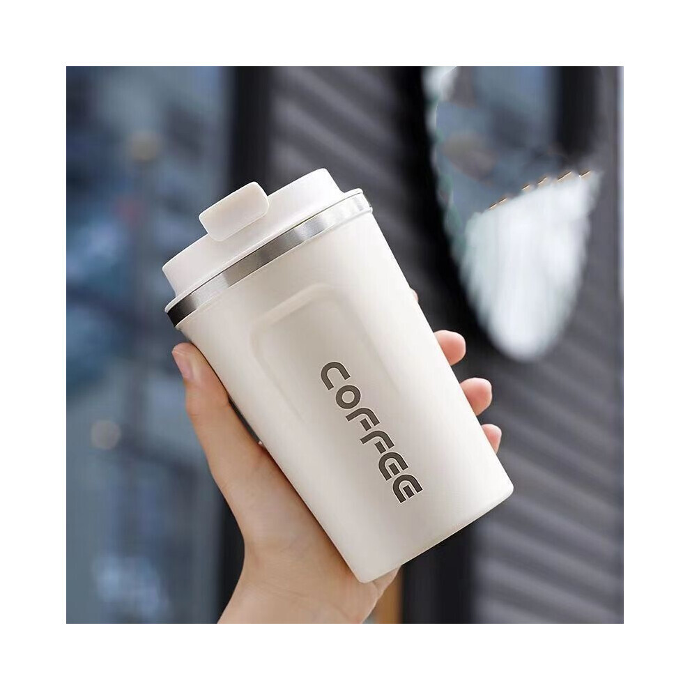 (Noir) Tasse à café de voyage isotherme en acier inoxydable