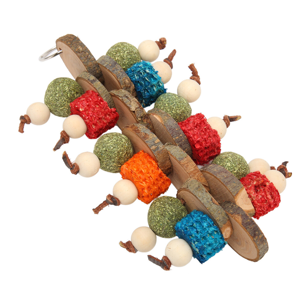 Bunny Cage Hanging Chew Toys Hand Crafted Multi Purpose Improves Digestion Rabbit Chew Toys for Teeth Grinding