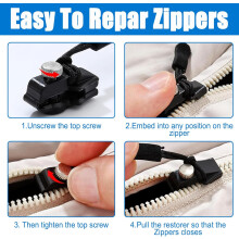 Kit ReparaciÃ³n Cremalleras 8 Piezas - Tiradores ExtraÃbles para Chaquetas, Bolsos y Prendas