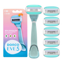 Dorco EVE5 scheermes voor vrouwen Inclusief 1 scheermeshandvat en 6 langdurige