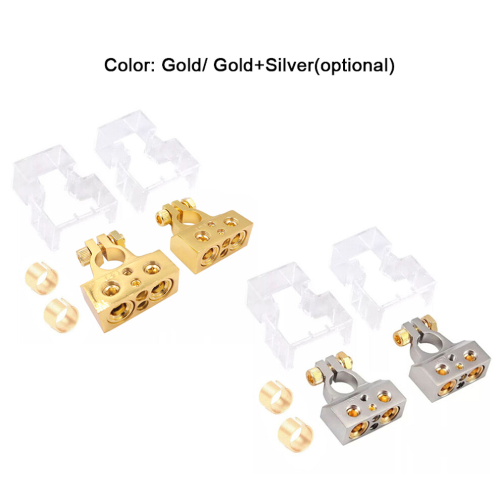 Car Battery Terminal Connectors 0/2/4/8 Gauge Awg Positive Negative Battery Terminal Clamps Car Audio Modification Battery Heads With Shims 4931315204738