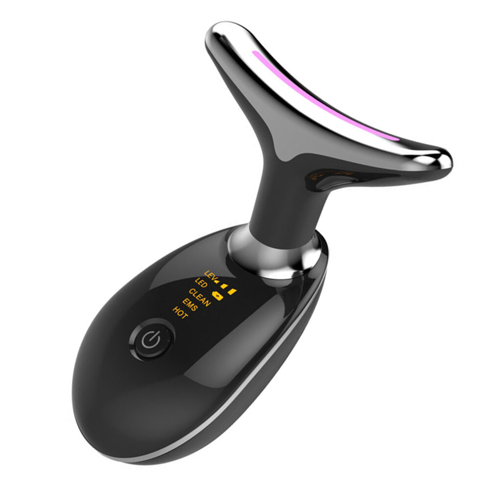 Black Neck Lifting Massager Colorful Lights Improve Absorption Neck Skin Tightening Device