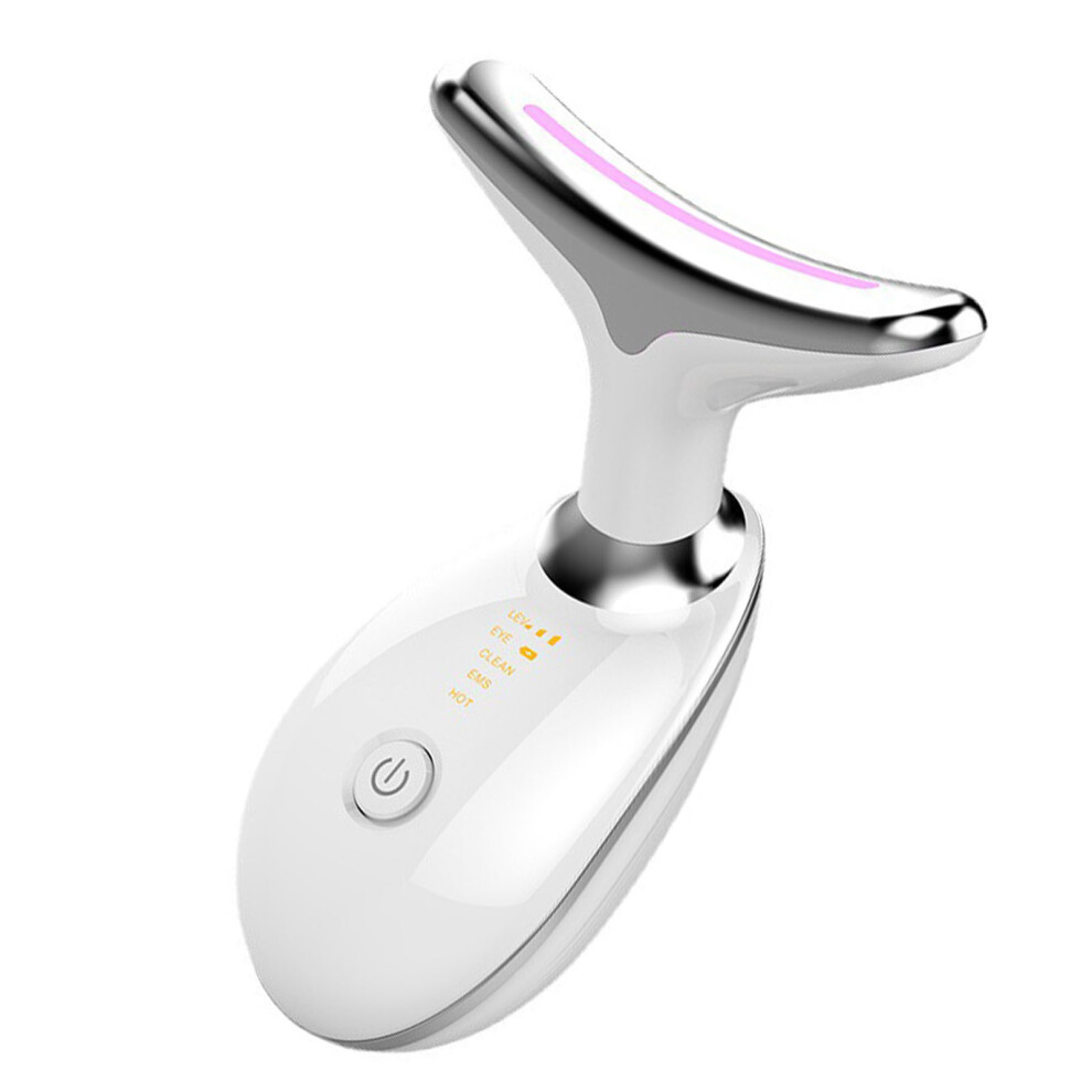 White Neck Lifting Massager Colorful Lights Improve Absorption Neck Skin Tightening Device