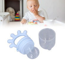Baby Food Feeder Silicone Flexible Teething Vegetables Baby Fruit Feeding Toy for Infants Light Blue