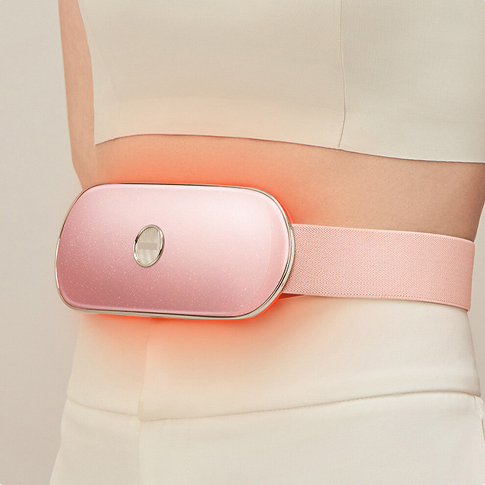 Menstrual Heating Pad Cordless 3 Vibration Mode Portable Electric Heating Pad for Period Pink