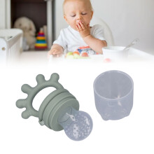Baby Food Feeder Silicone Flexible Teething Vegetables Baby Fruit Feeding Toy for Infants Olive Green