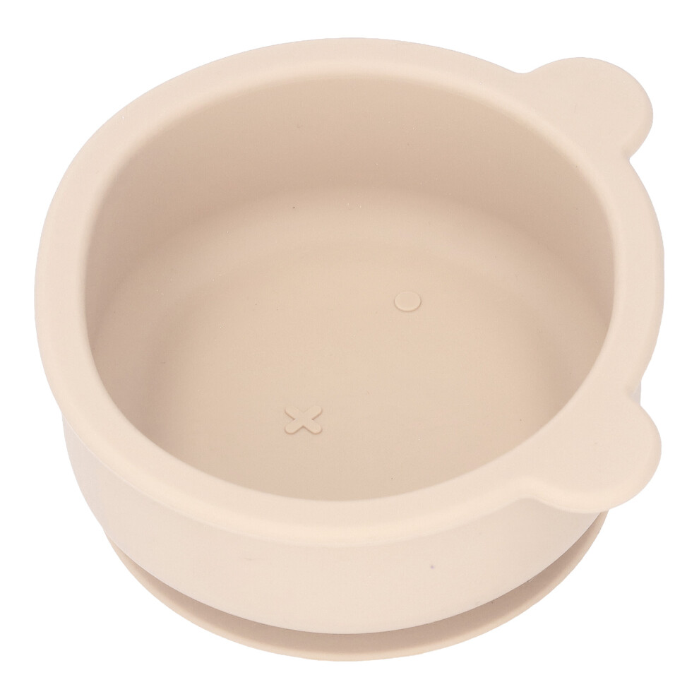 Baby Bowl Food Grade Silicone Cartoon Bear Shaped Toddler Bowl Bowls with Suction for Babies Kids Toddlers Beige