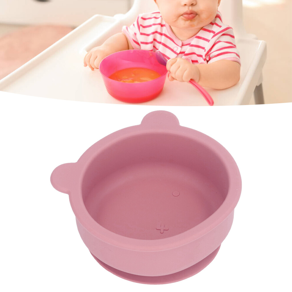 Baby Bowl Food Grade Silicone Cartoon Bear Shaped Toddler Bowl Bowls with Suction for Babies Kids Toddlers Pink