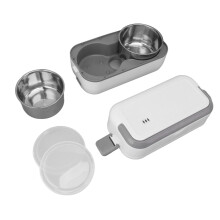 Portable Electric Lunch Box Stainless Steel Liner Heated Bento Box for Home Dorm Travel Outdoor 0.5L EU Plug 220V