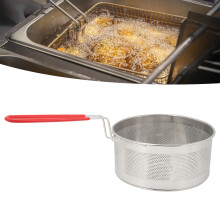 Deep Fryer Basket Round 304 Stainless Steel Fry Baskets With Handle for French Chips Onion Rings Chicken Pasta Large 19.8CM