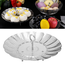 Foldable Vegetable Steam Basket No Warping 304 Stainless Steel Folding Expandable Steam Basket Small Size