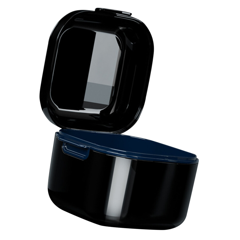 Denture Case Stain Removal Food Grade Strong Plastic Draining Design Denture Cup for False Teeth Tooth Socket Black