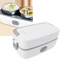 Self Cooking Lunch Box Leakage Proof 2 Stainless Steel Inner Bowl Portable Electric Cooker Food Box for Office 110‑