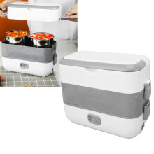 Portable Electric Lunch Box Stainless Steel Inner Liner Leakproof Heated Lunch Box for Office Travel Dormitory US Plug 110V