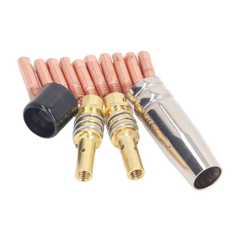 14Pcs Mig Welding Gun Accessory Copper Welding Torch Conductive Contact Tip Gas Nozzle Connecting Rod Cover Kit 4901315253944