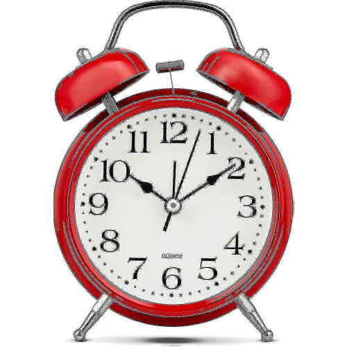Analog Alarm Clock Extra Loud Twin Bells Retro White Silent 2