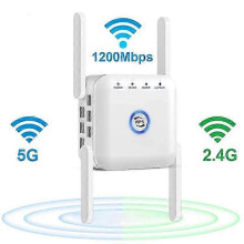1200M WiFi Repeater AC24 WiFi Amplifier, WiFi Extender, Powerful WiFi Repeater with Ethernet Port, Compatible with Almost All Internet Boxes