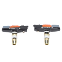 1 Pair Bike Brake Pads Rubber Aluminum Alloy Quiet Mountain Bike V Brake Pads Replacement Black Orange Grey