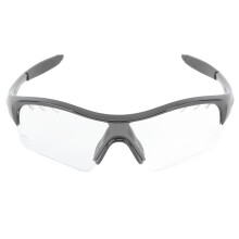 Outdoor Sunglasses Windproof UV Protection TR Ergonomics Riding Sunglasses for Hiking Children Black Frame Transparent Lens