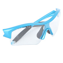 Outdoor Sunglasses Windproof UV Protection TR Ergonomics Riding Sunglasses for Hiking Children Blue Frame Transparent Lens