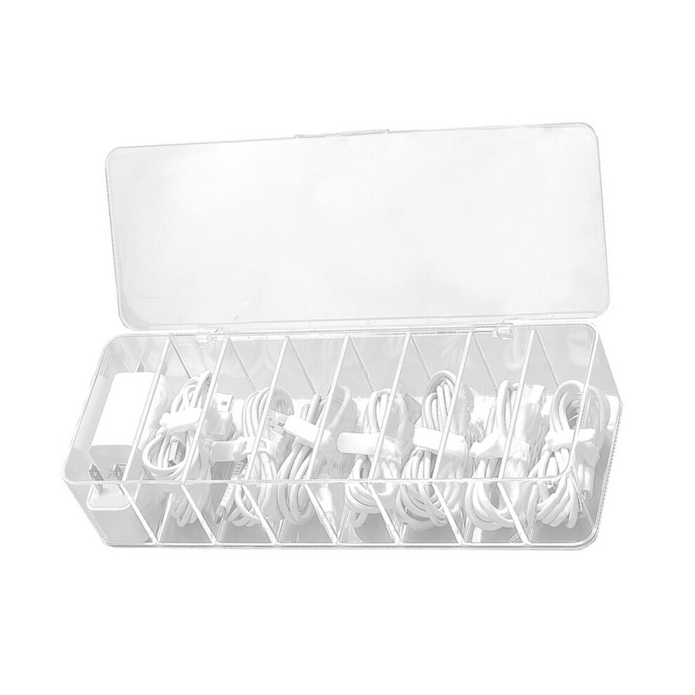 Plastic Cable Management Box Tabletop Cord Organizer Tv Computer Power Cord Storage Box For Household 6931315269681