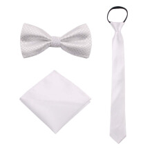 Guchol Boys Bow Tie Pocket Square Nattie - 3 -deluppsttningar fr barn med brllop Praty (White 7-15 Year)