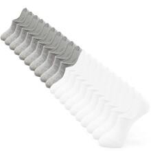 IDEGG KVINDER SOCKS 10 par lavsk?rne anti -slid nyhed atletisk afslappet bomuldssokker (farve D - 10 par - 5 par hvide+5 par gr? kvinder St?rrels