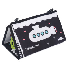 Baby Mirror Book Toy Foldable Visual Training Infant Mirror Cloth Book with Teether Pendant for Car Traffic Style