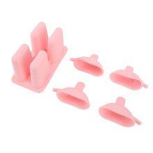 Ice Cream Mold Silicone Practical Portable DIY Ice Pop Maker with 50 Sticks for Household Pink