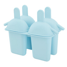 Ice Cream Mold Silicone Practical Portable DIY Ice Pop Maker with 50 Sticks for Household Blue