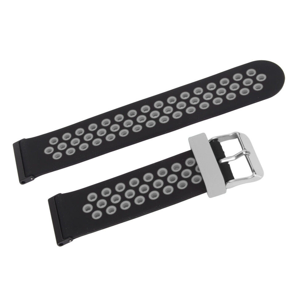 24Mm Replacement Watchband Color Contrast Adjust Size Soft Silicone Watch Strap For Spartan Hr Baro Gray Black 8001315276090