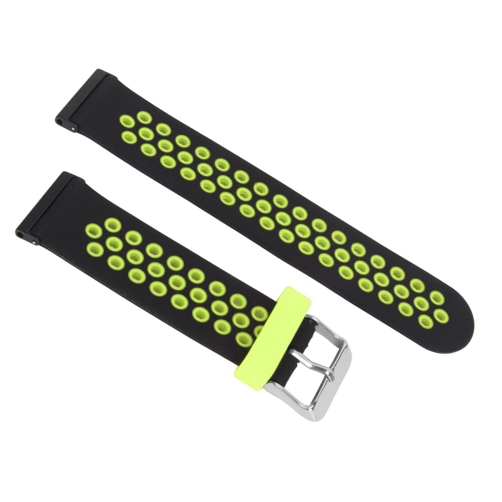 24Mm Replacement Watchband Color Contrast Adjust Size Soft Silicone Watch Strap For Spartan Hr Baro Black Green Green,Black 4911315276478