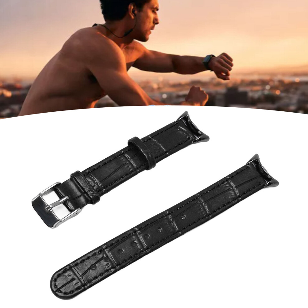 Breathable Flexible Comfortable Fashionable Pu Leather Strap For Mi Band 8 Men Women Gift Bamboo Pattern Black 6951315276854