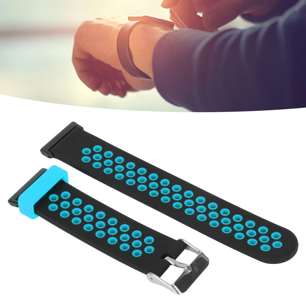Smartwatch Strap Silicone Sweat Proof Breathable Adjustable Wrist Band For Watch Fit 2 Black And Blue Blue,Black 4021315276559