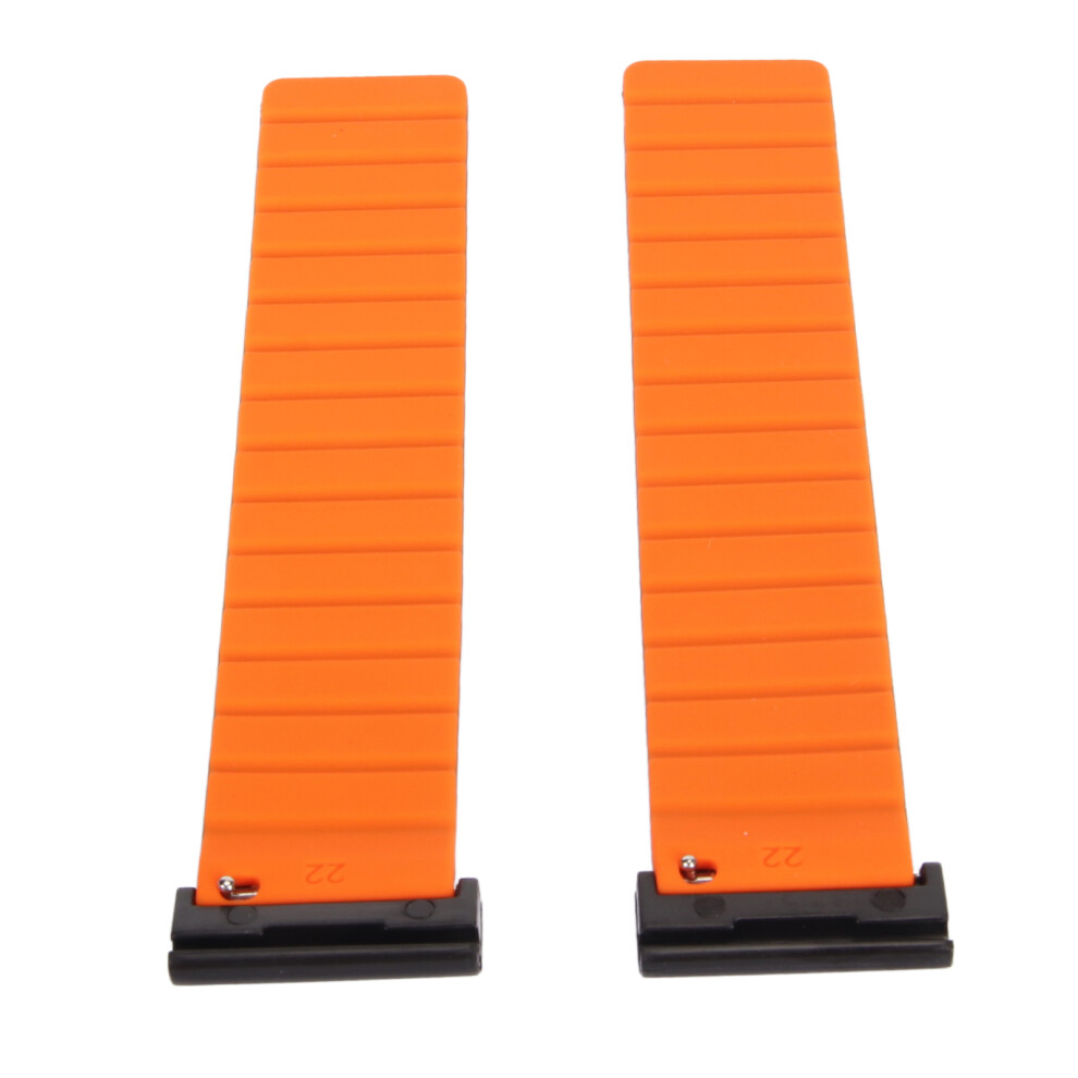 Magnetic Watch Band 26Mm Sweat Proof Silicone Watch Strap Quick Release Watchband For Vertix 2 Black And Orange Orange,Black 4661315276687