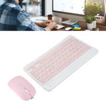 Keyboard and Mouse Combo Wireless Bluetooth Keyboard and Mouse Set Portable Matching Keyboard and Mouse for PC Laptop Pink