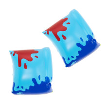 Swimming Arm Float PVC Inflatable Rollup Armband Ring Floater Sleeve for Adult Kid Beginner Blue