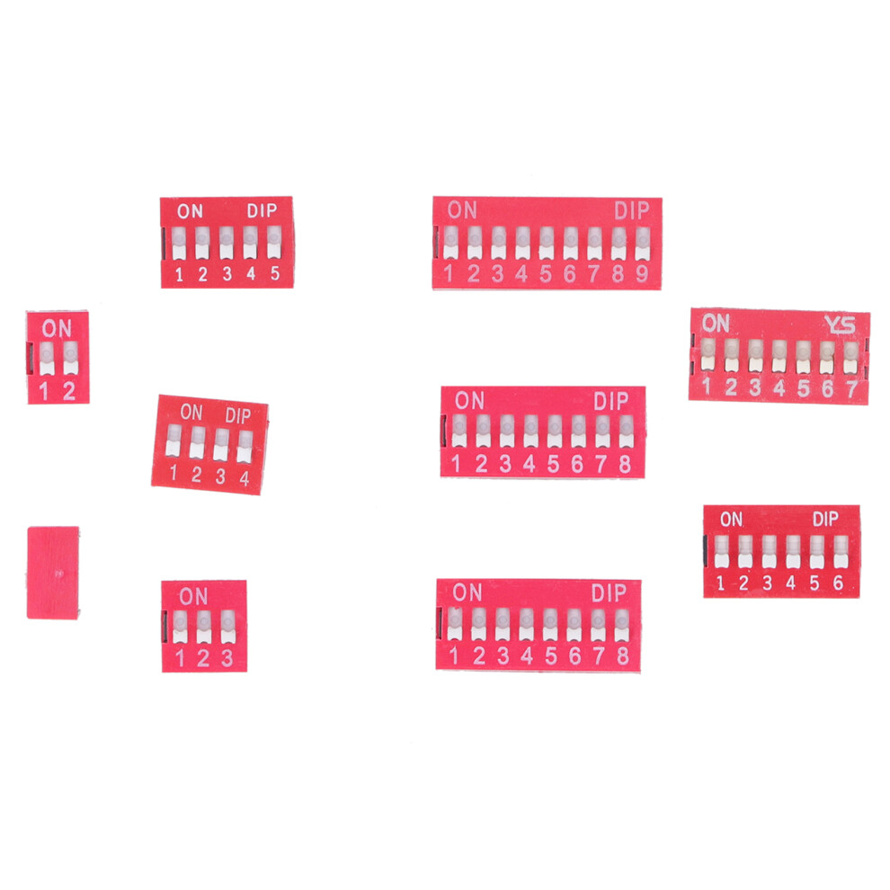 45Pcs Dip Switch Assorted Kit On Off Toggle 2.54Mm Range 1 2 3 4 5 6 7 8 9P For Circuit Breadboards 9351315286056