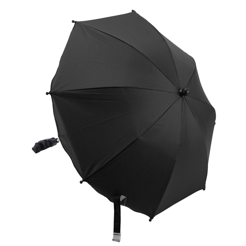 14In Universal Stroller Parasol With Uv Protection Adjustable Baby Stroller Umbrella ( Glue) Black/Silver
