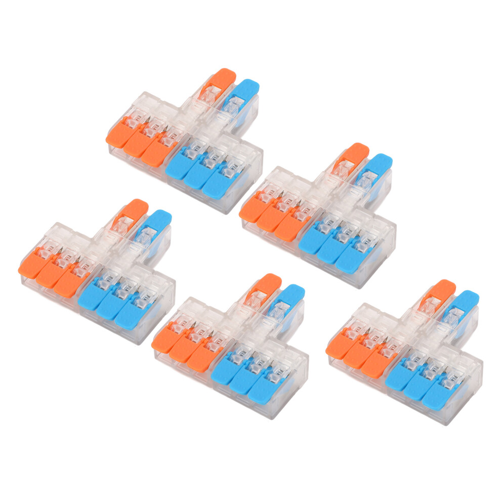 5Pcs 2 In 6 Out Wire Connector Copper Contact 0.5 To 6Mmâ² Conductor Connector For Motor Machinery 41A 450V 7611315288521