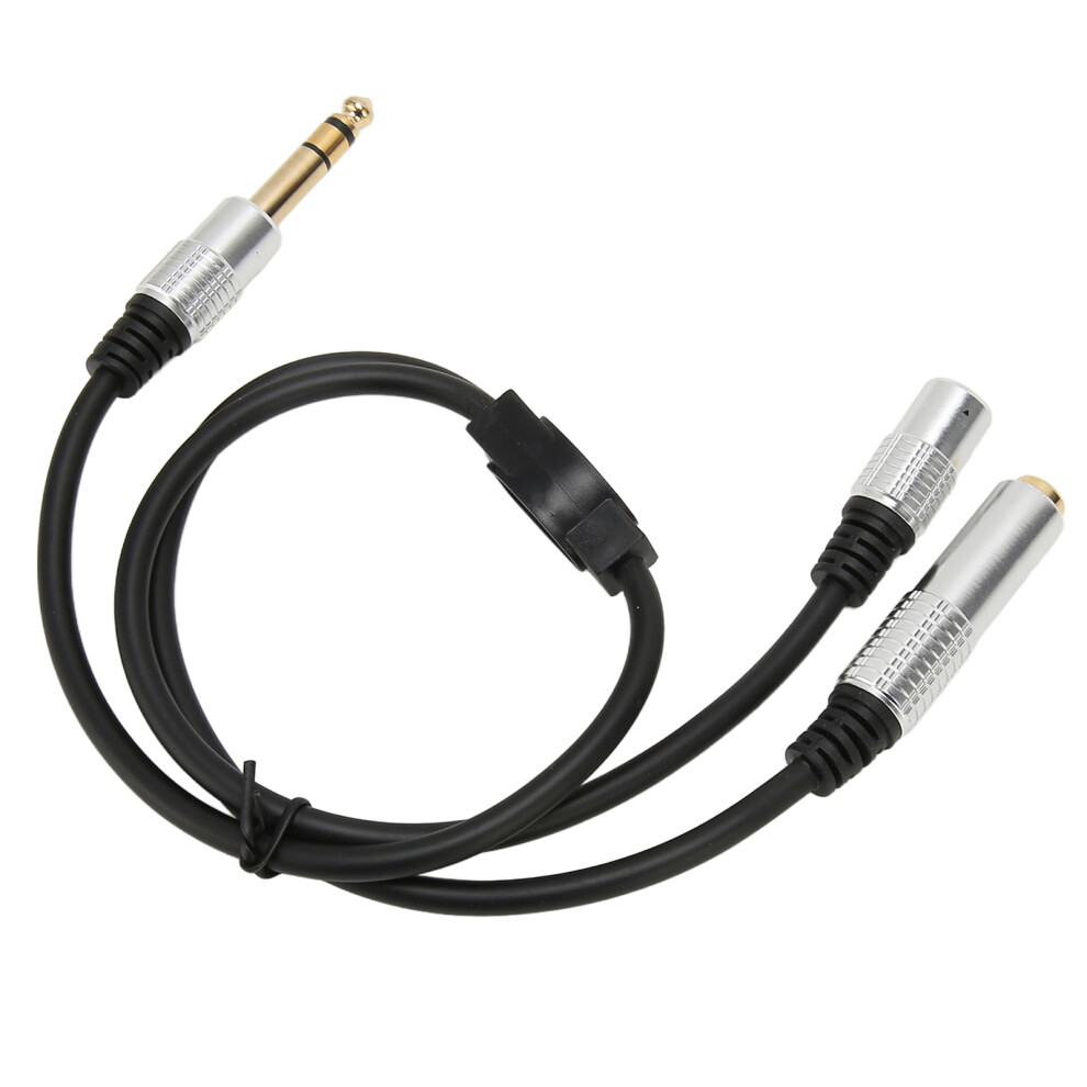1 Split In 2 Sound Cable 1/4 Inch Trs Stereo Splitter Cable 6.35Mm Male To 6.35Mm 3.5Mm Female Audio Cable For Amplifier Microphone 5071315292584